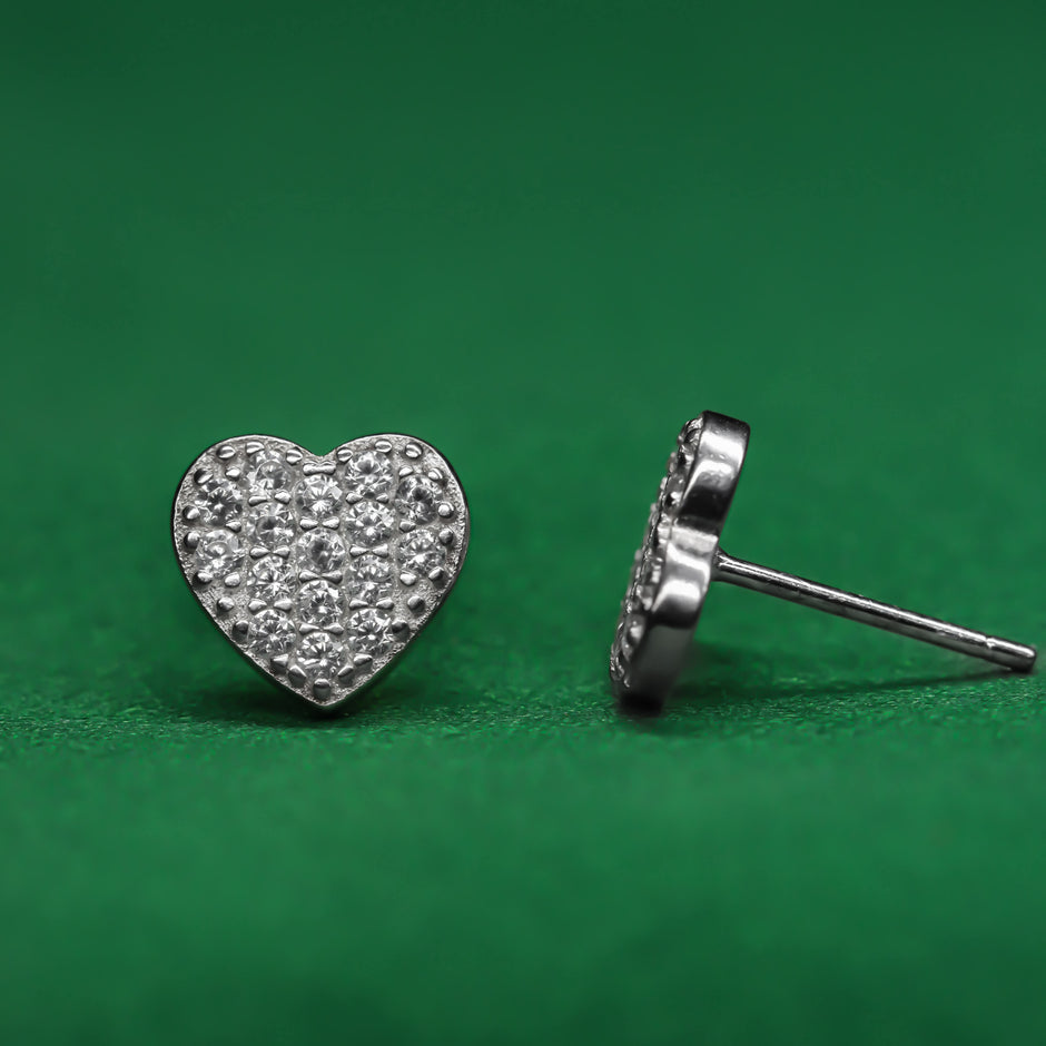 Iced Bling Heart Stud Collection