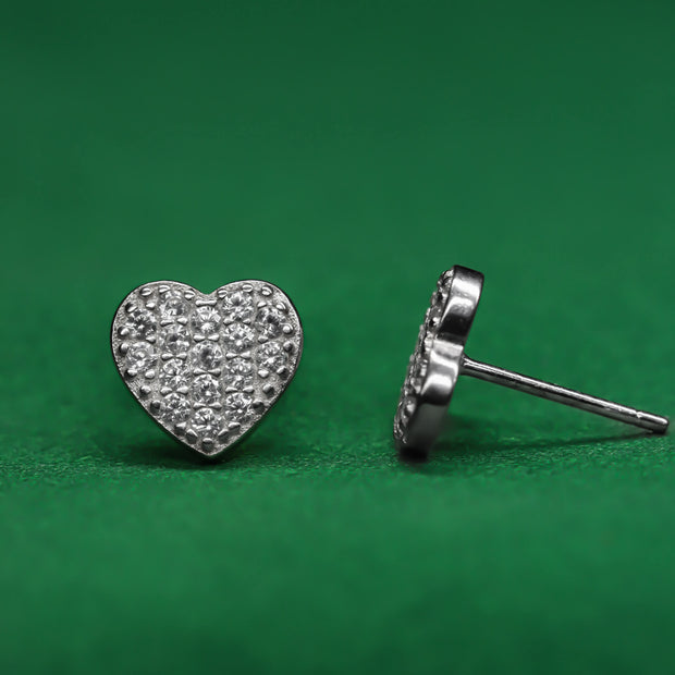 Iced Bling Heart Stud Collection
