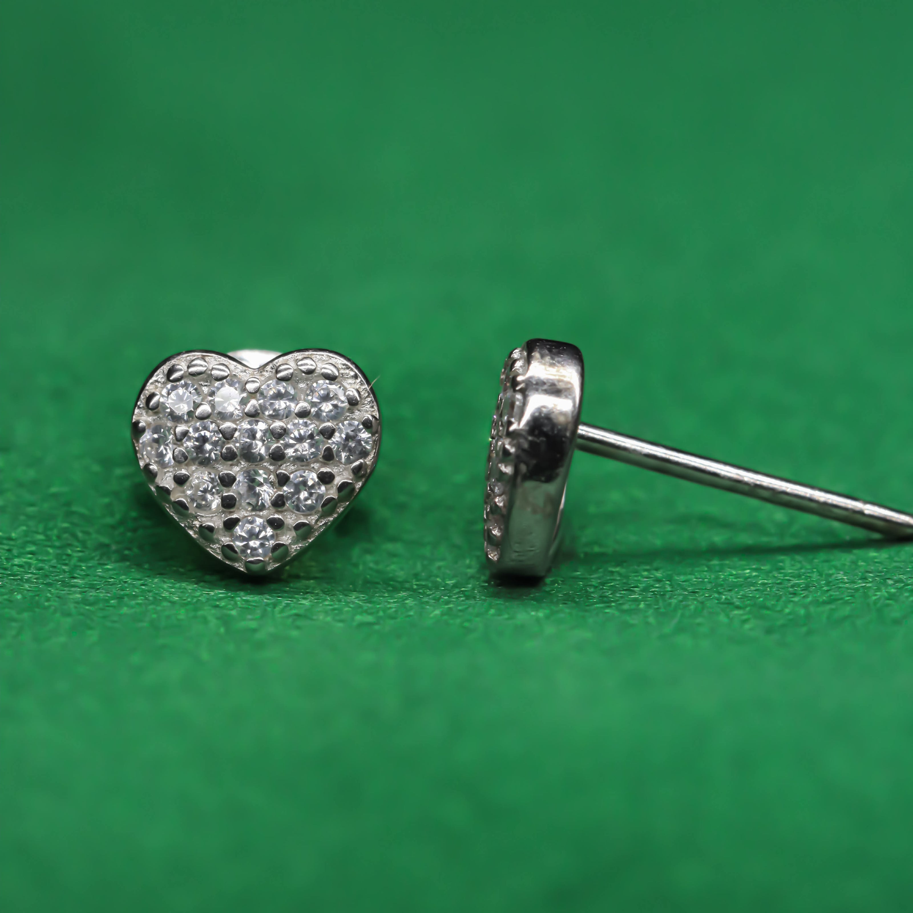 Iced Bling Heart Stud Collection