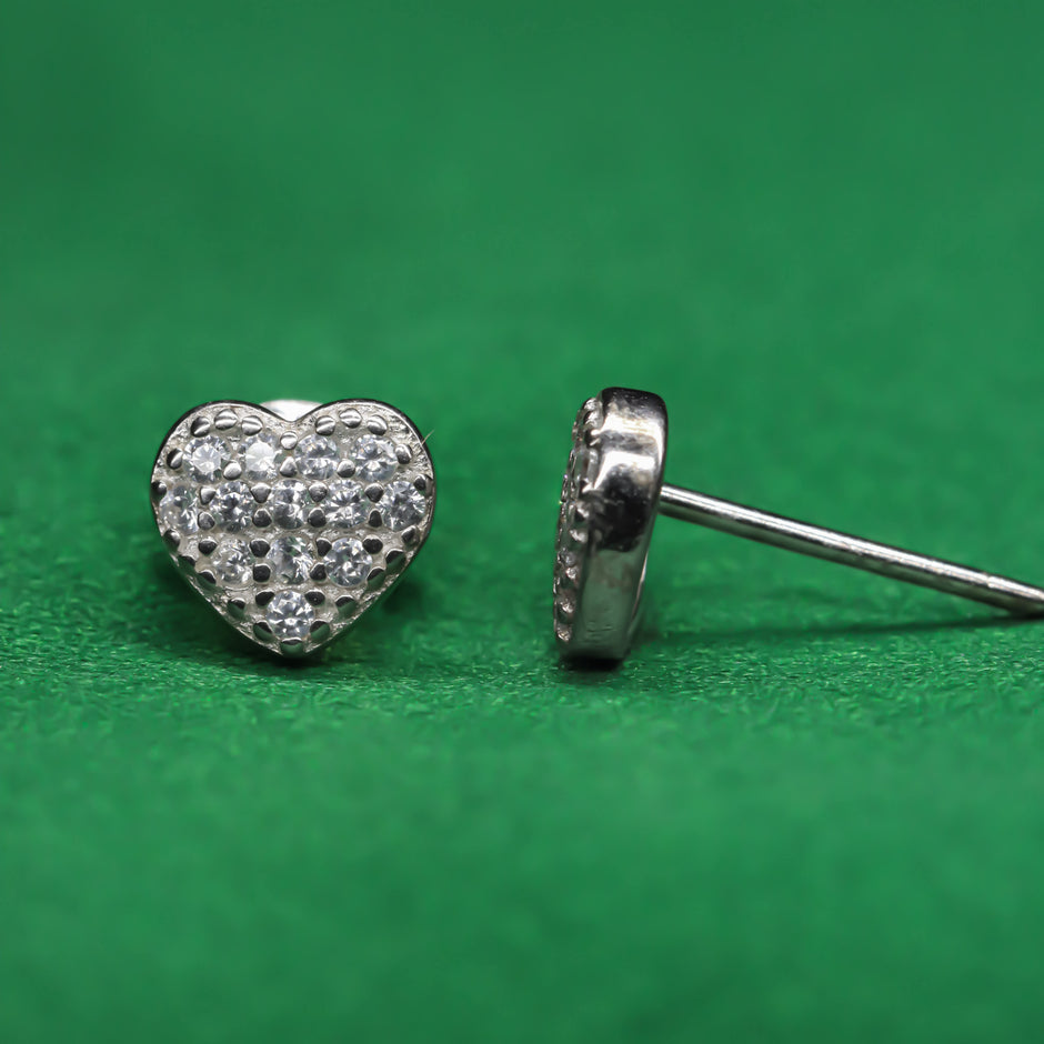 Iced Bling Heart Stud Collection