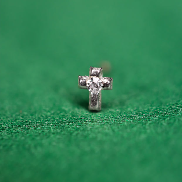 Iced Bling " Cross " Nosepin